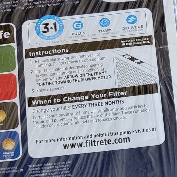 3M Filtrete 1900 Ultimate Allergen Healthy Living  Filter 16 X 20 X 1 Pack of 3 - Picture 8 of 14